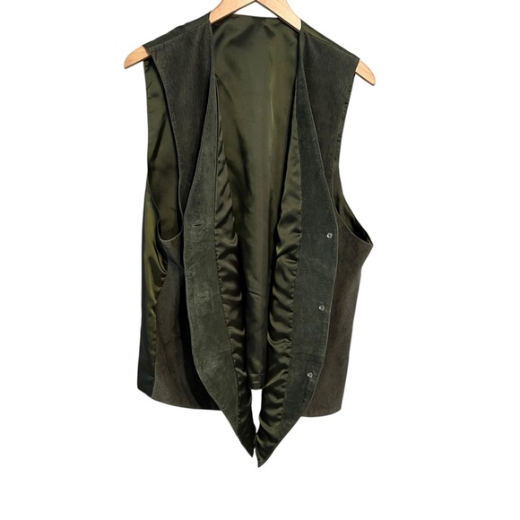 Great Seal of the State of Oklahoma Sage Suede Vest; Mens XL (approx.) - Picture 5 of 7